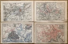 Lot 30 Color Topographic Plants German Cities Year 1890 Meyers Lexikon