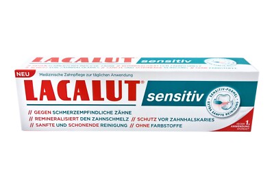 3 x 75ml Lacalut Active Senstitive toothpaste   TRACKED SHIPPING  