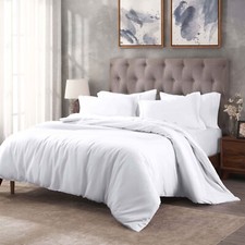 Egyptian Cotton Blend 400 Thread Count Solid Duvet Cover and Pillow Sham Set