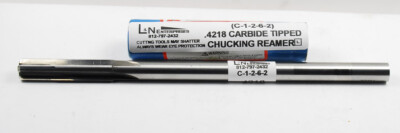 .4218  X .374 X 1-3/4 X 7 OAL 4 STR FLUTE RH CARBIDE TIP REAMER HSS (C-1-2-6-2)