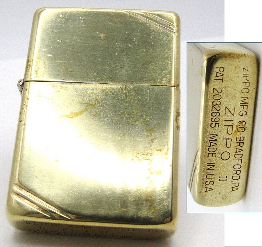 1937 Replica Solid Brass Zippo Oil Lighter 1986 Fired Rare | eBay