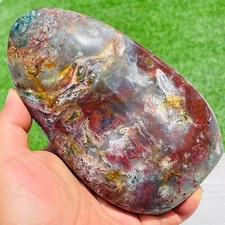 2.39lb Large Natural Colorful Ocean Jasper Freeform Crystal Display Specimen