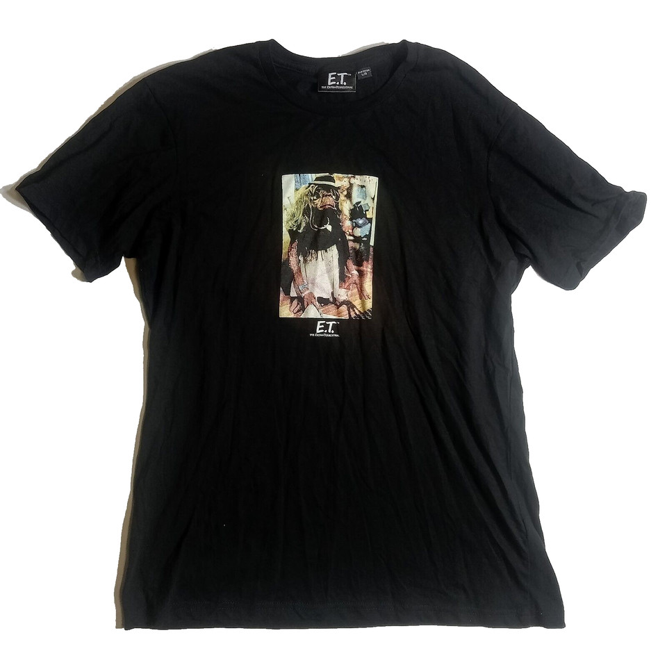 E.T. T-Shirt Women's Size L Black Cotton On Movie Tee Extra Terrestrial Retro