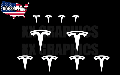 PEGATINA TESLA MOTORS ESCUDO DECAL VINYL STICKER AUTOCOLLANT