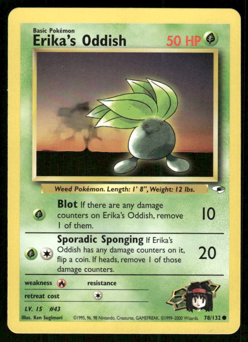 Pokemon Tcg Erika's Oddish #78 Pokemon Gym Heroes NM