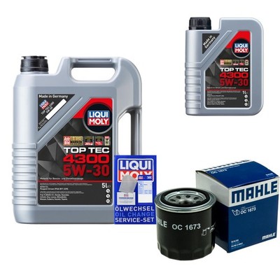 MAHLE Ölfilter 6 L Liqui Moly Top Tec 4300 5W-30 für Hyundai i30 FD 1.4