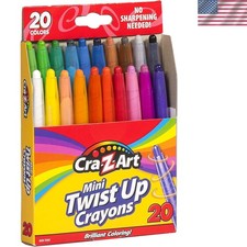 Non-Toxic Mini Twist-Up Crayons - 20 Brilliant Colors for Creative Kids