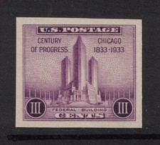 Scott 731A-3C Chicago, Siècle De Progrès - NGAI/ MNH 3C 1933 - Timbre Neuf