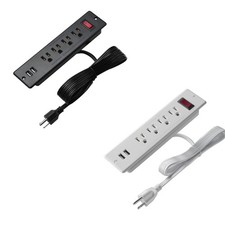 Mountable Power Strip Recessed Power Strip with USB 4 Outlet 2 USB Multiple P...