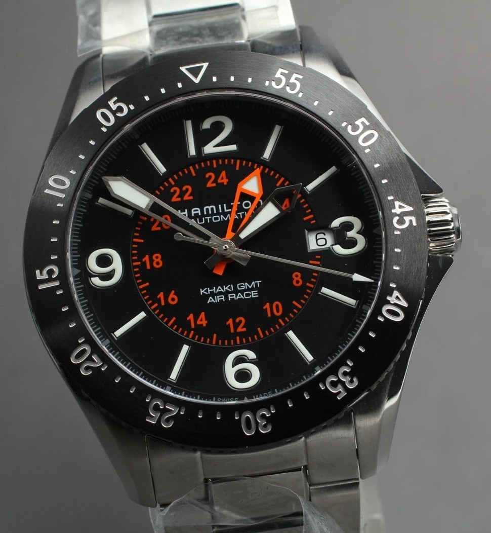 Full Set Top MINT Hamilton Khaki Aviation Pilot GMT H767550 Men's Watch 767550 AT