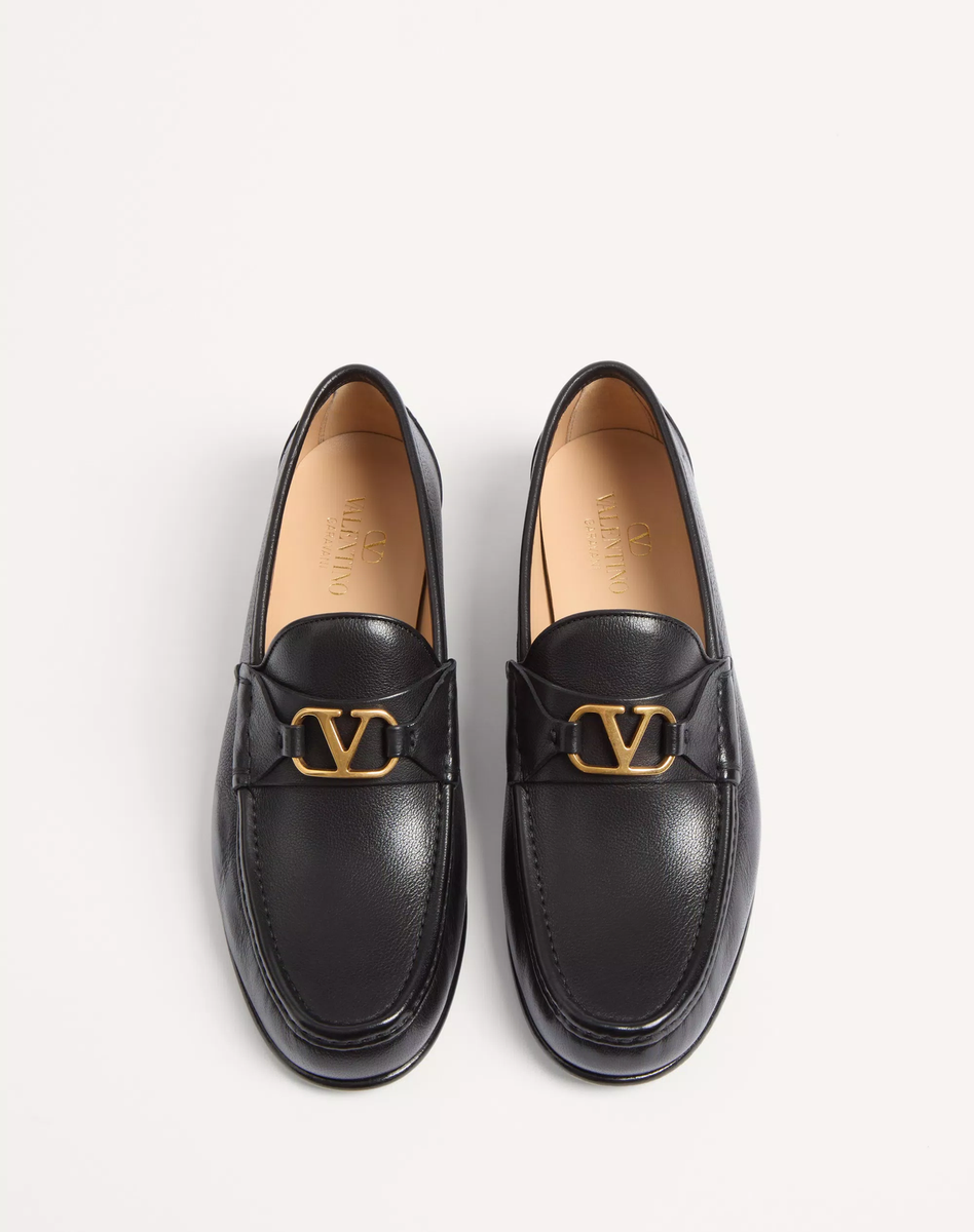 Valentino Garavani VLOGO Signature Loafer (Men) Size 44 Vlogo Signature Buffalo Loafer for Man in Black | Valentino GR main image 4