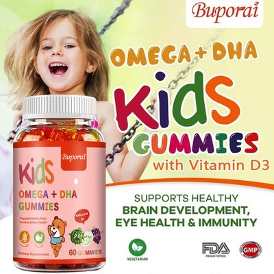 Kids OMEGA + DHA Gummies - Supports Memory and Nutrition, Attention - 60pcs