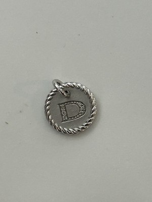 David Yurman Kabel Sammlerstücke 18k Weißgold Buchstabe D Charm Anhänger