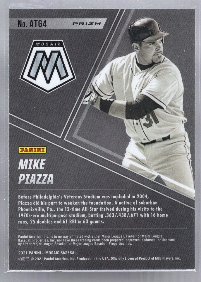 * 2021 Panini Mosaic - All-Time Greats Blue Camo #ATG4 - MIKE PIAZZA - Image 2 of 2
