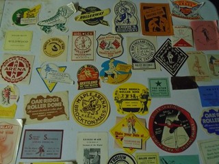 VINTAGE ROLLER SKATE RINK STICKERS LOT OF 40 MULTI STATE free ship A