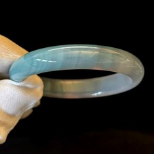 Inner Perimeter 6.2 in, Natural Agate Bangle Bracelet Slender Wrist, Width 10 mm