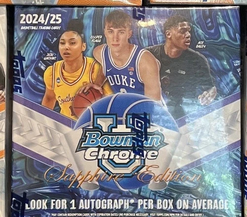 2024-25 Bowman University U Chrome Basketball 1 SAPPHIRE Box (1 Auto) Sealed