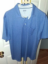 IZOD Saltwater Polo Shirt Mens Large Relaxed Classic Blue Spring Collared