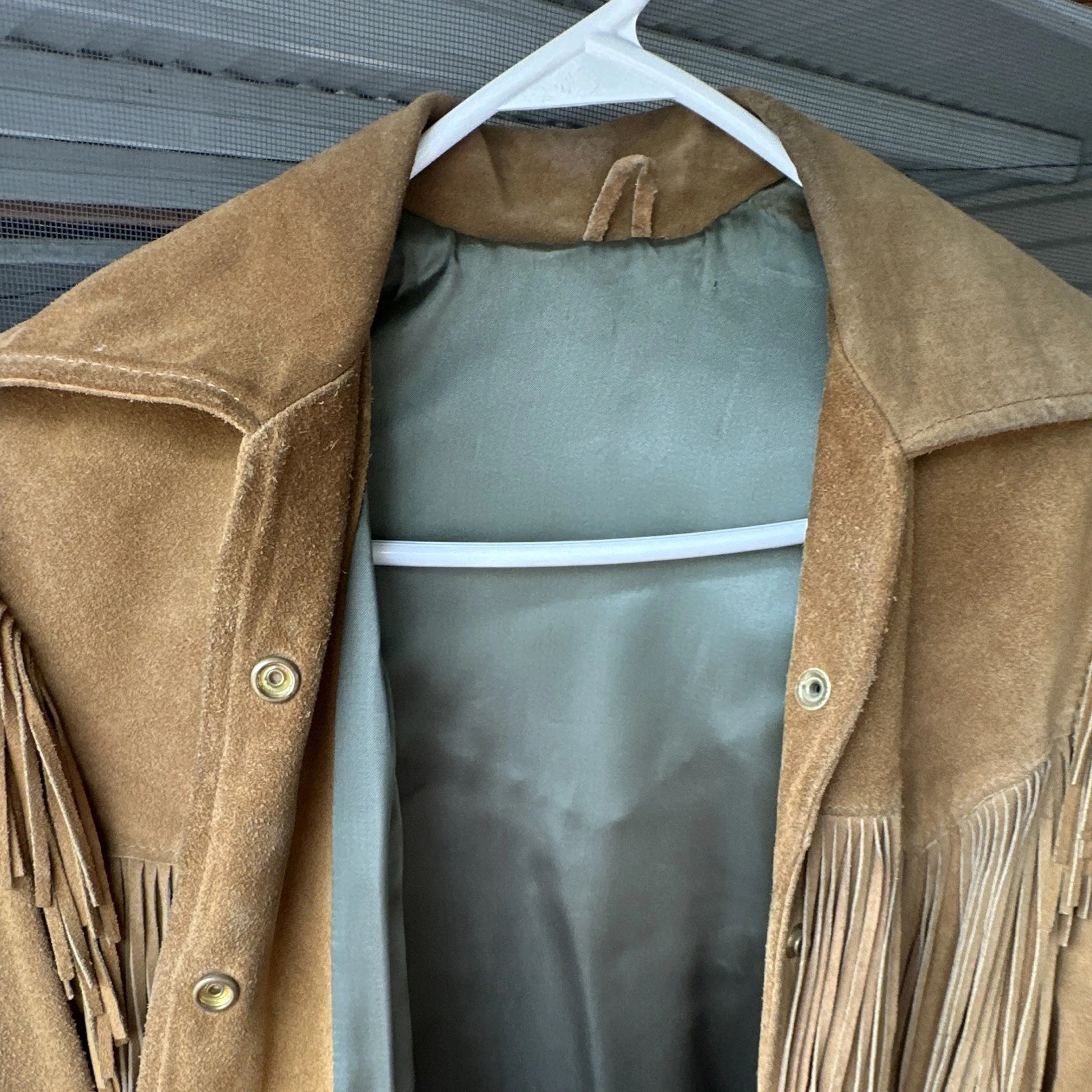 VTG 60s-70s Buckboard Woman’s Leather Fringe Western Snap Front Lined Jacket image 5