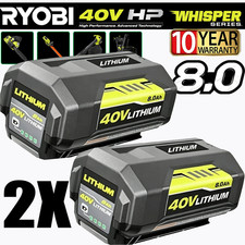 1-2PACK 8.0Ah Battery 40 Volt for Ryobi 40V Lithium OP40602 Battery with LED