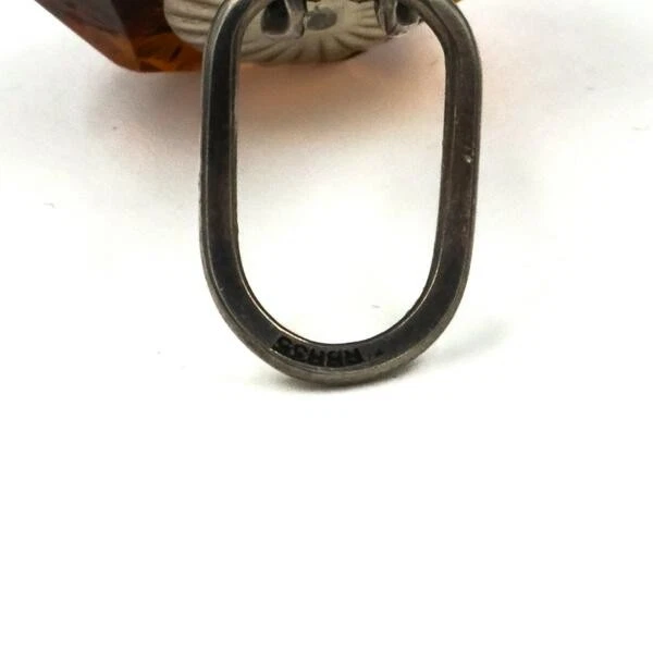 Ohrclips Ohrringe mit Bernstein natürlich in 835er Silber Antik top! - Bild 3 von 4