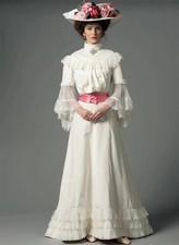 Vintage Victorian Wedding Dress Flare Sleeves Ruffles Long A-Line Bridal Gown