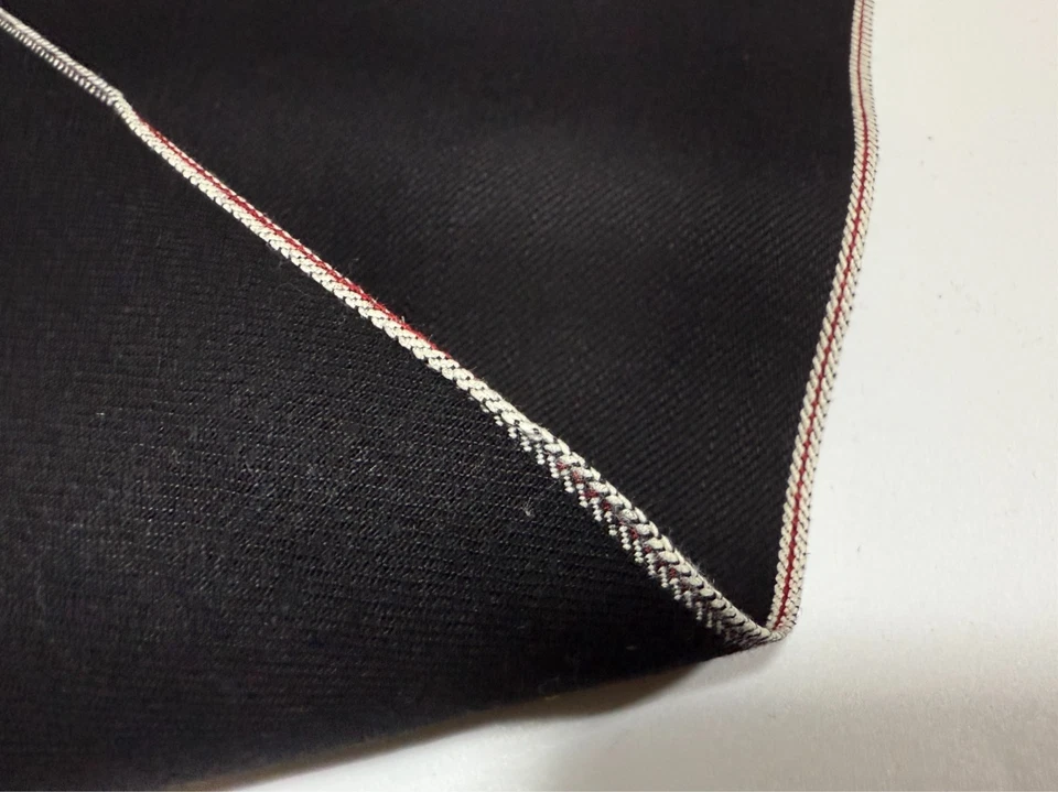11 oz double-sided black denim fabric with selvage by the yard, Japanese cotto - Image 4 of 4