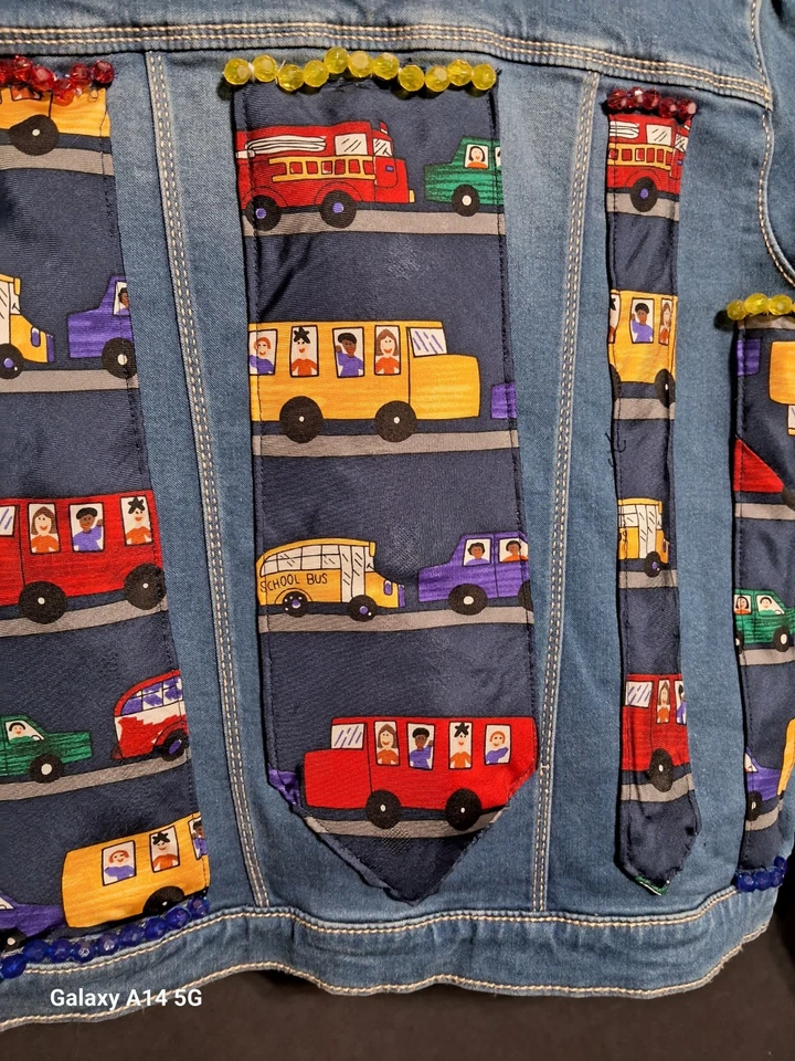 Jacket Gymboree Youth Girls S Blue Denim Decorated With A Tie - Image 4 of 4