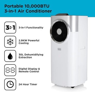 BLACK+DECKER BXAC40007GB 10,000 BTU Portable Air Conditioner 3 in 1 Dehumidifier