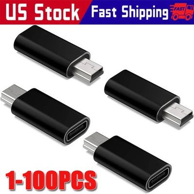 USB C To Mini USB 2.0 Adapter Type C Female Male Convert Connector New LOT