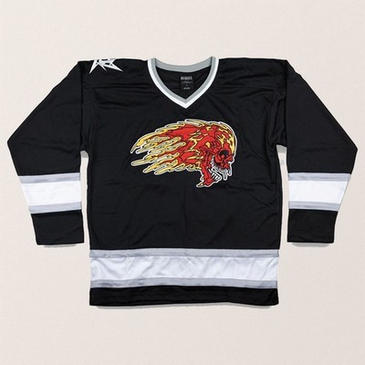 Metallica Flaming Skull 97 Hockey Shirt All Printed Fan Apparel