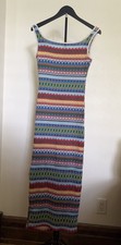 Fun Unbranded (Shein?) Maxi Body Con Dress Colorful Stretchy Knit S Or M