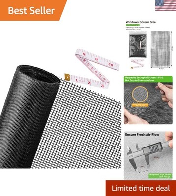 Durable 48x118 Inch Fiberglass Replacement Window Screen Mesh for DIY Projects