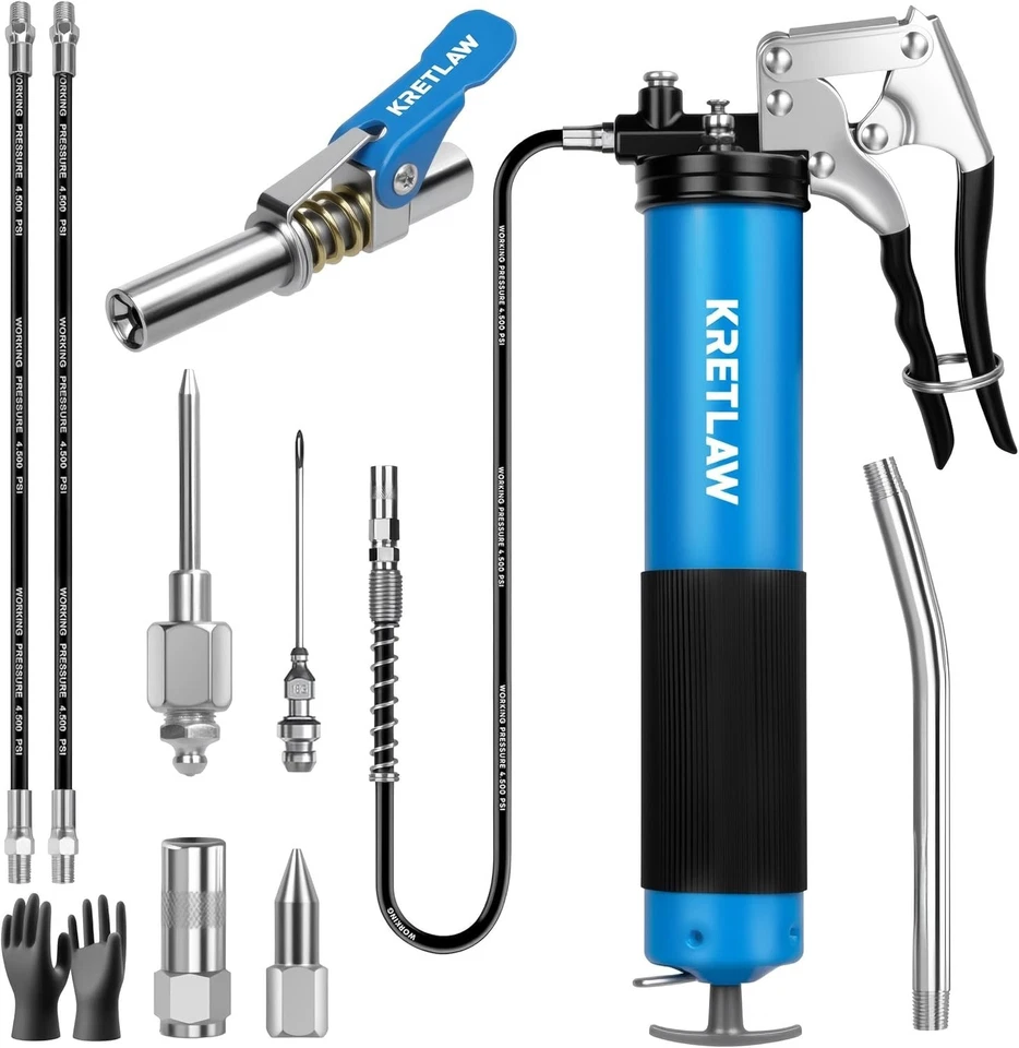 Schwerlastes Schmierpressen Set 10 TLG, 7000 PSI, Schnellverschlusskupplung - Bild 1 von 4