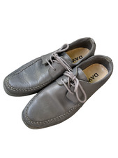 Dawn Lawn Bowls Ladies Moccasin Soft Leather Shoes In Grey size 5/38 henselite