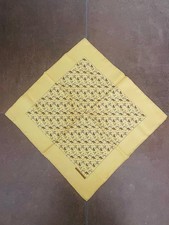 HERMES Scarf Silk Yellow Excellent Made in France