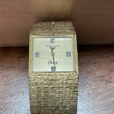 Vintage SWISS   Wittnauer Men's Wrist Watch Quartz 70s   4 diamonds NEW BATTERY