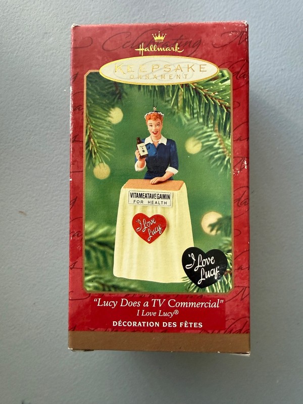 Lucy does a tv commercial hallmark ornaments