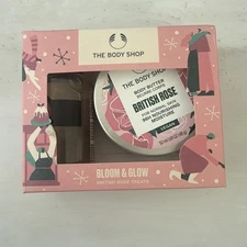New The Body Shop BRITISH ROSE Gift Set Shower Gel / Body Butter Travel Size
