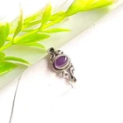 Natural Amethyst 925 Sterling Silver Handmade Dainty Two Ring Size 6.75 And 7.5