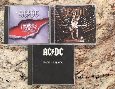 AC/DC 3cd lot Razor s Edge and Stiff Upper Lip Back in Black untested