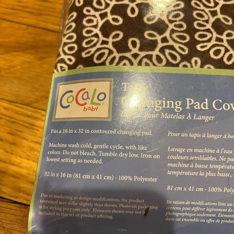CoCaLo Baby Taffy Cambiador Almohadilla Cubierta Marrón Blanco Se Adapta a 16”x32” Cambiador Foto 3 de 4