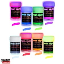 Glow in The Dark  Luminescent  Phosphorescent  Self-Luminous Paint - Set of 8