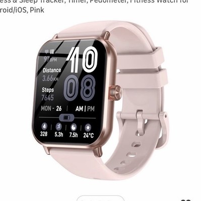 Jacoosa 1.83'' HD Touchscreen Smart Watch Pink Bluetooth Fitness Tracker