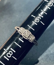 Zales Cherished Promise Collection 1/8 Ct. T.W. Diamond 3 Cluster Ring 925