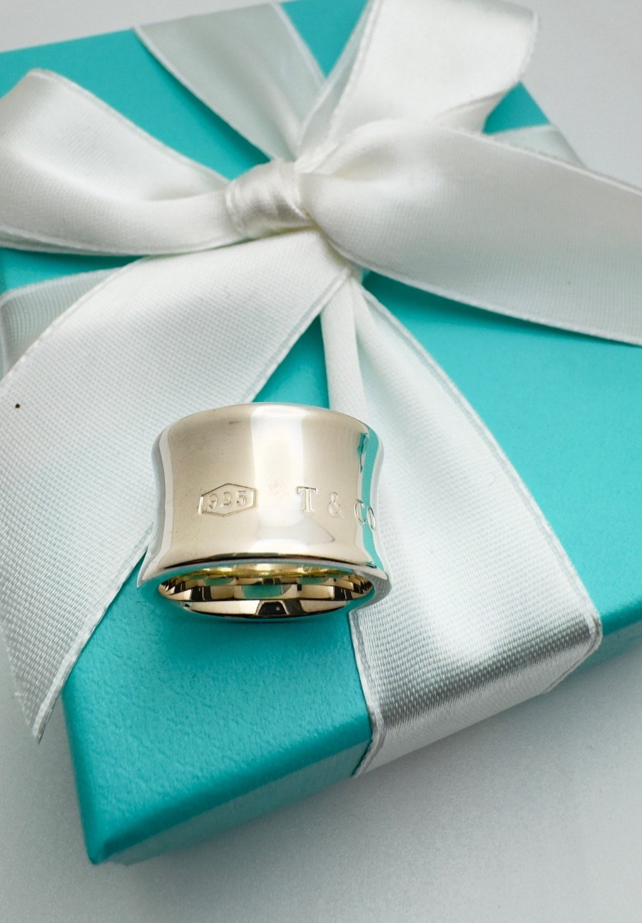 Tiffany & Co. 1837 Concave Wide Band Ring Sterling Silver 925 size 5