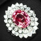 Graceful Pink Padparadscha Sapphire 2.90Ct 925 Sterling Silver White Gold Rings
