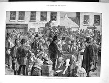 Old 1883 Scene Departure Irish Imigrants Clifden County Galway Irelan Victorian