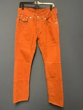 True Religion jeans Big T straight w/Flaps MCZ859SH9 Orange Men's 29x33
