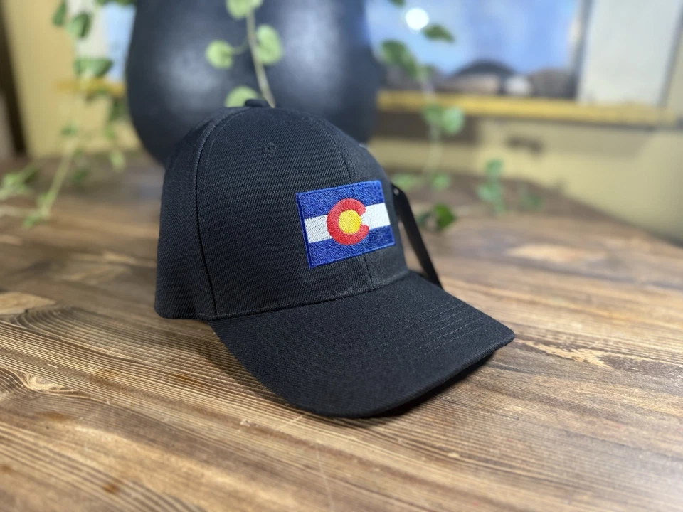 Colorado Flag SnapBack Cap Black Embroidered Adjustable Hat Made In USA New - Image 3 of 4